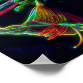 リリー鏡抽象芸術ネオンフラワーアート ポスター (角)