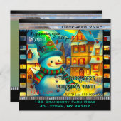 リリー雪だるまかわいいフェスティバル年間クリスマスパーティー 招待状 (正面/裏面)