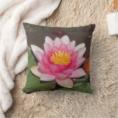 リリー鮮やかパッド写真を使用したピンクの睡蓮 クッション (ブランケット)