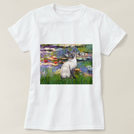 リリー2 – ブルーポイントシャム猫 Tシャツ (デザイン正面)