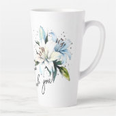 リリー「ありがとう!」 編集可能なスローガンと名前 カフェラテマグ (右)