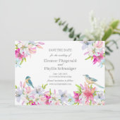 リリー ウォーターカラー ウェディング セーブザデート (スタンド正面)