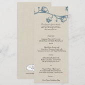 リリー・オブ・ザ・バレーのベージュ色リネン結婚ズ・メニュー メニュー (正面/裏面)