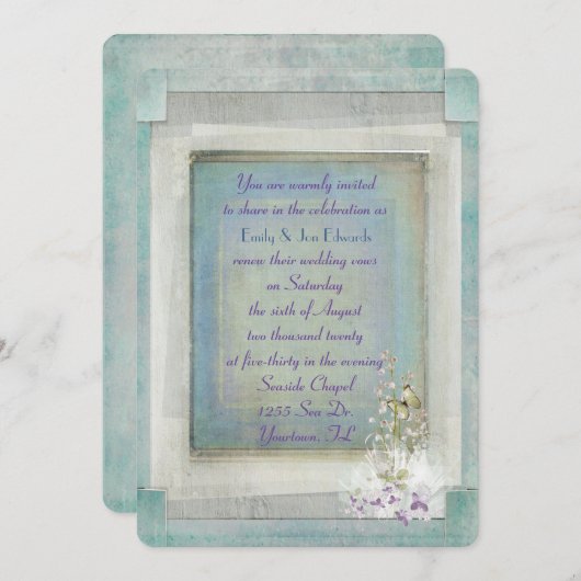 リリー・オブ・ザ・バレーの誓いの更新 招待状 (正面/裏面)