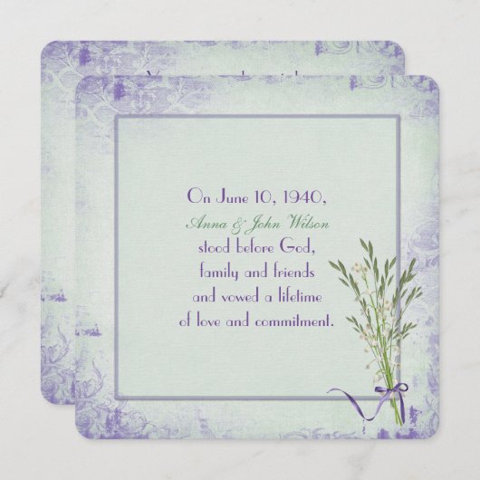 リリー・オブ・ザ・バレーの誓いの更新 招待状 (正面/裏面)