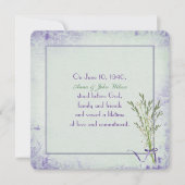 リリー・オブ・ザ・バレーの誓いの更新 招待状 (正面)