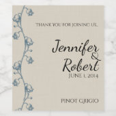 リリー・オブ・ザ・バレーオンベージュ色リネンワインラベル ワインラベル (シングルラベル)