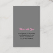 リリー・オブ・ザ・バレージュエリーピン・ビジネス・カード 名刺 (裏面)