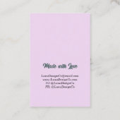 リリー・オブ・ザ・バレージュエリーピン・ビジネス・カード 名刺 (裏面)