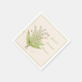 リリー・オブ・ザ・バレー付きピンクの花束の紙ナプキン スタンダードカクテルナプキン (角)