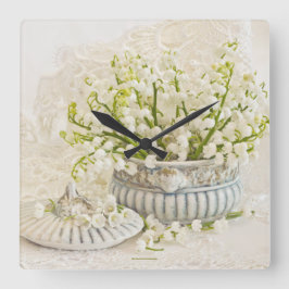 リリー・オブ・ザ・バレー スクエア壁時計