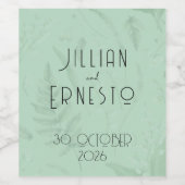 リリー・オブ・ザ・バレー || ソフト・グリーン（グラフィック付き） ワインラベル (シングルラベル)