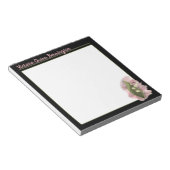 リリー・オブ・ザ・バレー・ハピネス・パーソナライズされたブラック ノートパッド (アングル)