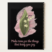 リリー・オブ・ザ・バレー・ハピネス・パーソナライズされたブラック プランナー手帳 (裏面)