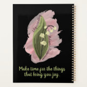 リリー・オブ・ザ・バレー・ハピネス・パーソナライズされたブラック プランナー手帳 (裏面)