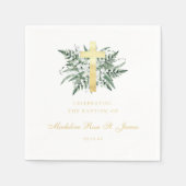 リリー・オブ・ザ・バレー |フローラバプテスマ《キリスト教》洗礼式や命名式 スタンダードカクテルナプキン (正面)