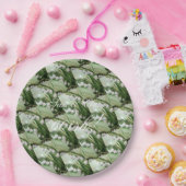 リリー・オブ・ザ・バレー・フローラ モノグラムの ペーパープレート (パーティー)