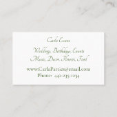 リリー・オブ・ザ・バレー・ブーケ・ビジネス・カード 名刺 (裏面)