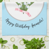 リリー・オブ・ザ・バレー、レトロ キッチンタオル (折り畳み)