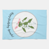 リリー・オブ・ザ・バレー、レトロ キッチンタオル (横)