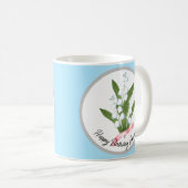 リリー・オブ・ザ・バレー、レトロ コーヒーマグカップ (正面右)