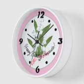 リリー・オブ・ザ・バレー、レトロ 壁時計 (傾斜)