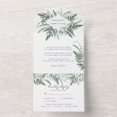 リリー・オブ・ザ・バレー |白いフローラ結婚の オールインワン招待状 (内側)