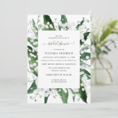 リリー・オブ・ザ・バレー |白色のフローラブライダルシャワー 招待状 (スタンド正面)