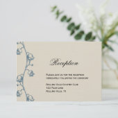 リリー・オブ・ザ・ヴァレー オン エクルー リネン ウェディング レセプション 招待状 (スタンド正面)