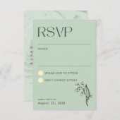 リリー オブ ザ ヴァレー - セージ グリーン RSVP (正面/裏面)