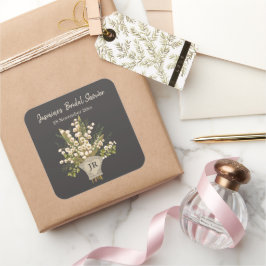 リリー・オブ・ザ・ヴァレー・ブーケ ブライダルシャワー スクエアシール