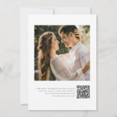 リリー・オブ・ザ・ヴァレー ホワイト フラワーズ ウェディング RSVP 招待状 (裏面)