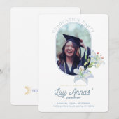 リリー・オブ・ザ・ヴァレー 卒業カード 招待状 (正面/裏面)
