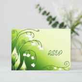 リリー・オブ・ザ・ヴァレー 結婚披露宴 返信ハガキ 招待状 (スタンド正面)