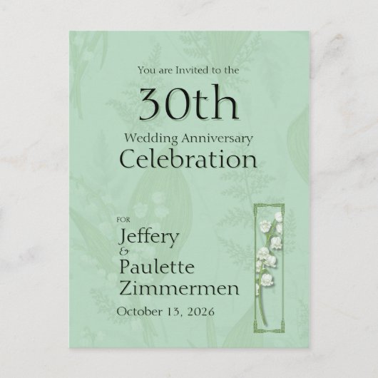 リリー・オブ・ザ・ヴァレー with フレンズ || セージグリーンカスタム ポストカード (正面)