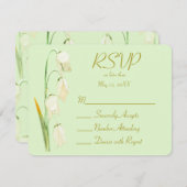 リリー・オブ・ノルウェー結婚・セージ 出欠カード (正面/裏面)