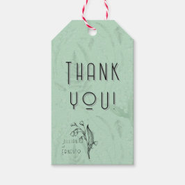 リリー・オブ・バレー || グラフィックス付きソフトグリーン ギフトタグ