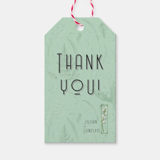 リリー・オブ・バレー || グラフィックス付きソフトグリーン ギフトタグ (正面)