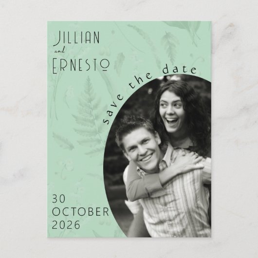 リリー・オブ・バレー || ソフトグリーン写真の保存日時 ポストカード (正面)