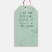 リリー・オブ・バレー || ソフトグリーン大きなセンター名 ギフトタグ (裏面)