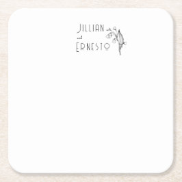 リリー・オブ・バレー || ホワイトカスタム スクエアペーパーコースター