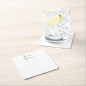 リリー・オブ・バレー || ホワイトカスタム スクエアペーパーコースター (インサイチュ)