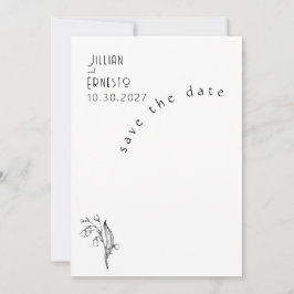 リリー・オブ・バレー || 白い日付の保存 招待状
