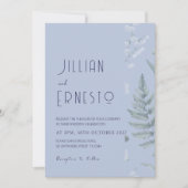 リリー・オブ・バレー || 薄青(エッ無地のジ付) 招待状 (正面)