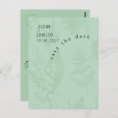 リリー・オブ・バレー || Sage Green日付の保存 ポストカード (正面/裏面)