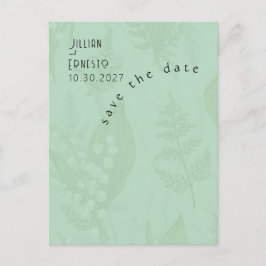 リリー・オブ・バレー || Sage Green日付の保存 ポストカード