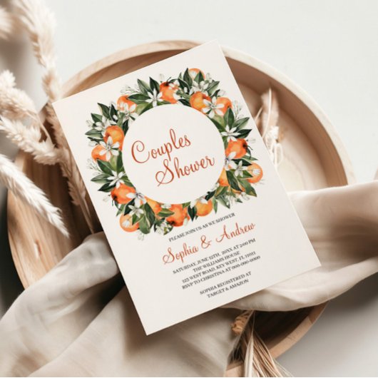 リリー&オレンジフローラカップルシャワー招待状 招待状