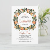 リリー&オレンジフローラファーストホーリーコミュニオン 招待状 (スタンド正面)
