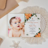 リリー&オレンジフローラ写真第1聖餐式 招待状