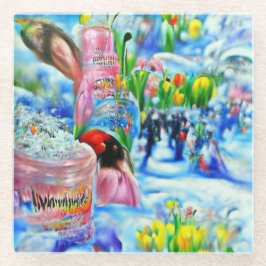 リリー ガラスコースター